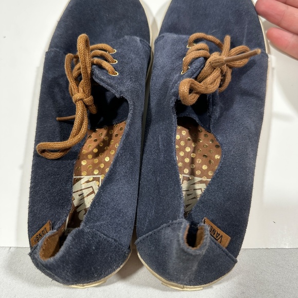 Vans [ Womens 8 US ] Suede Flat Slip on Shoes in‎ Blue and Brown lace ups - Picture 9 of 10